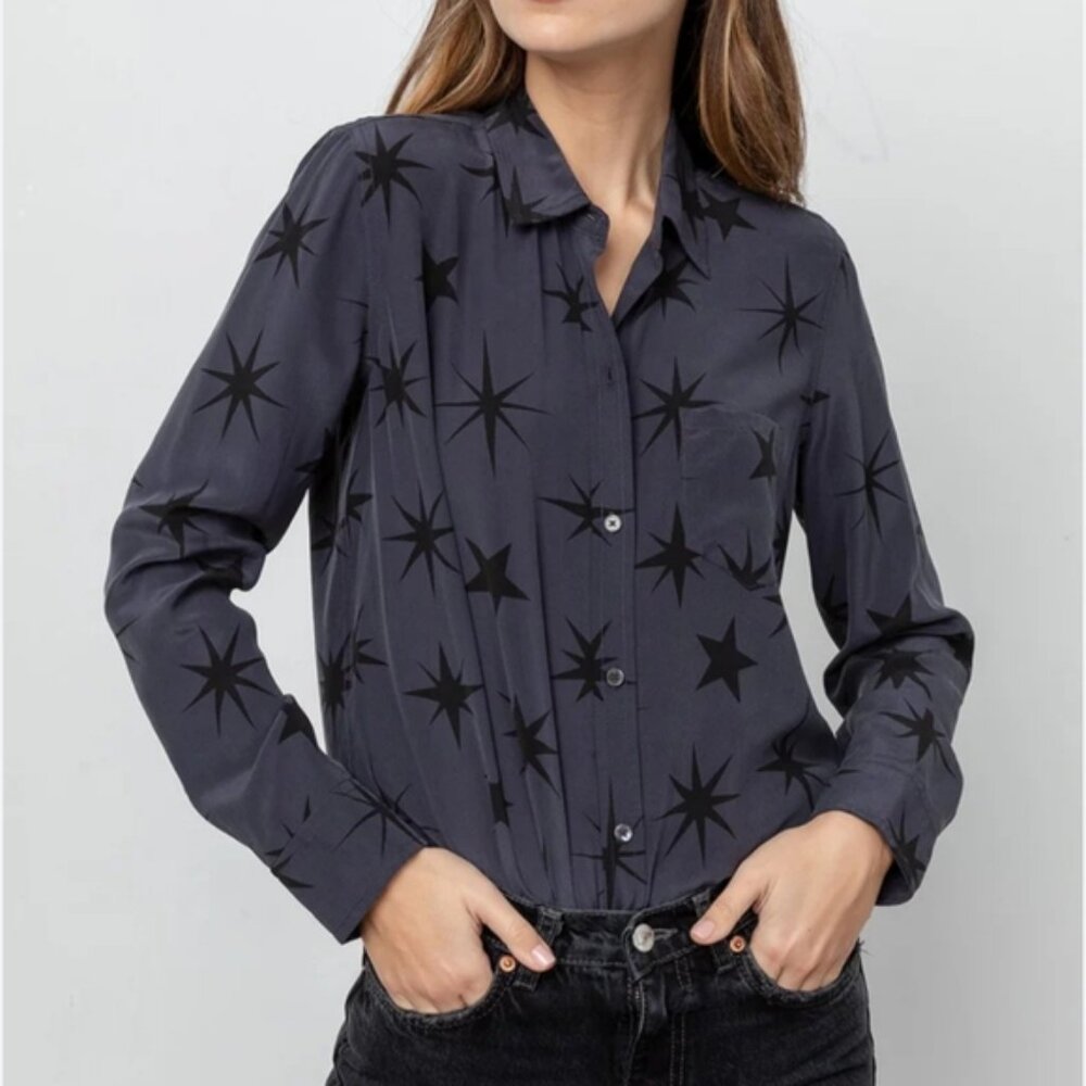 Rails Black Star Print Blouse
